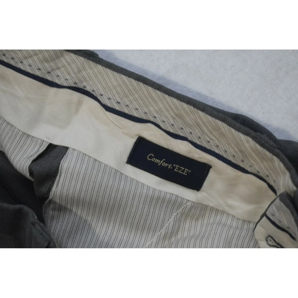Ballin Comfort EZE Super 110s Wool Dress Pants Gray Flat Mens‎ Size 32 x 27